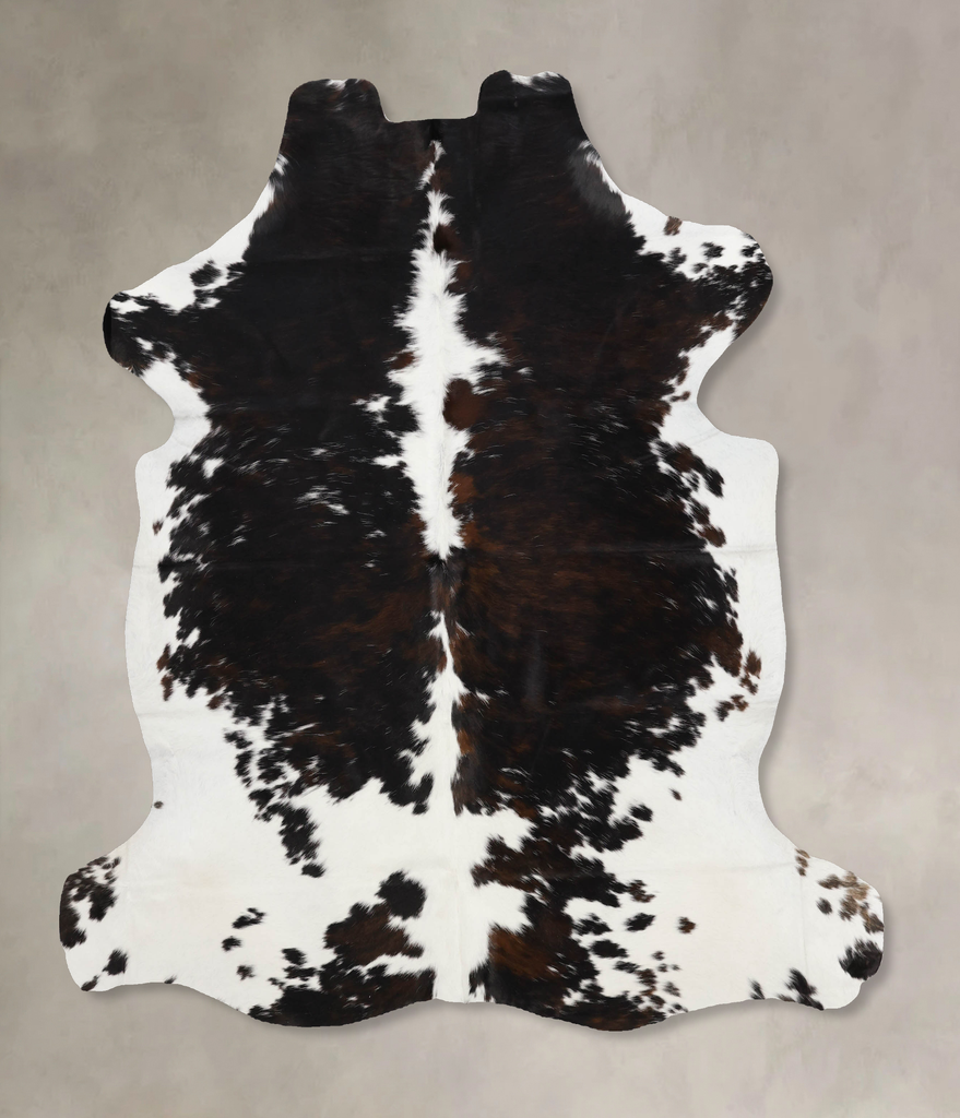 Tricolor X-Large European Cowhide Rug 6'8"H x 6'0"W #B12210 by Hudson Hides