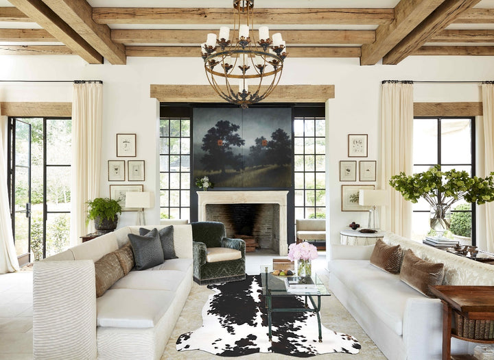 Tricolor X-Large European Cowhide Rug 6'8"H x 6'0"W #B12210 by Hudson Hides