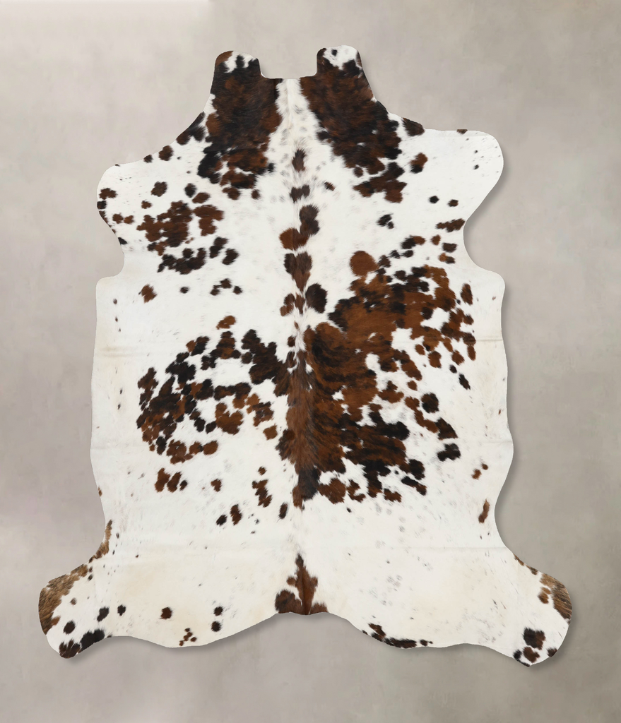 Tricolor X-Large European Cowhide Rug 6'10"H x 6'4"W #B12211 by Hudson Hides