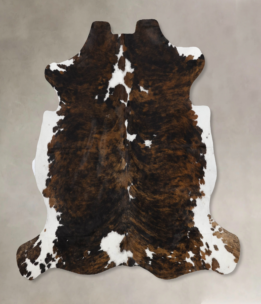 Tricolor X-Large European Cowhide Rug 6'5"H x 6'6"W #B12220 by Hudson Hides