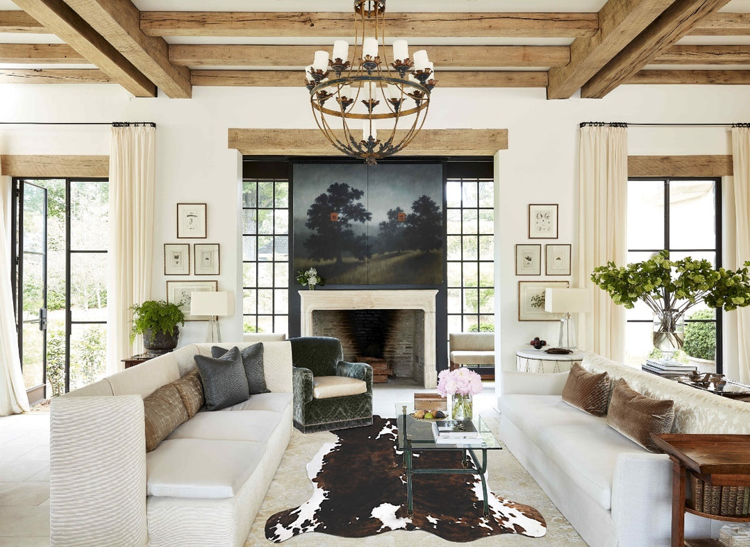 Tricolor X-Large European Cowhide Rug 6'5"H x 6'6"W #B12220 by Hudson 