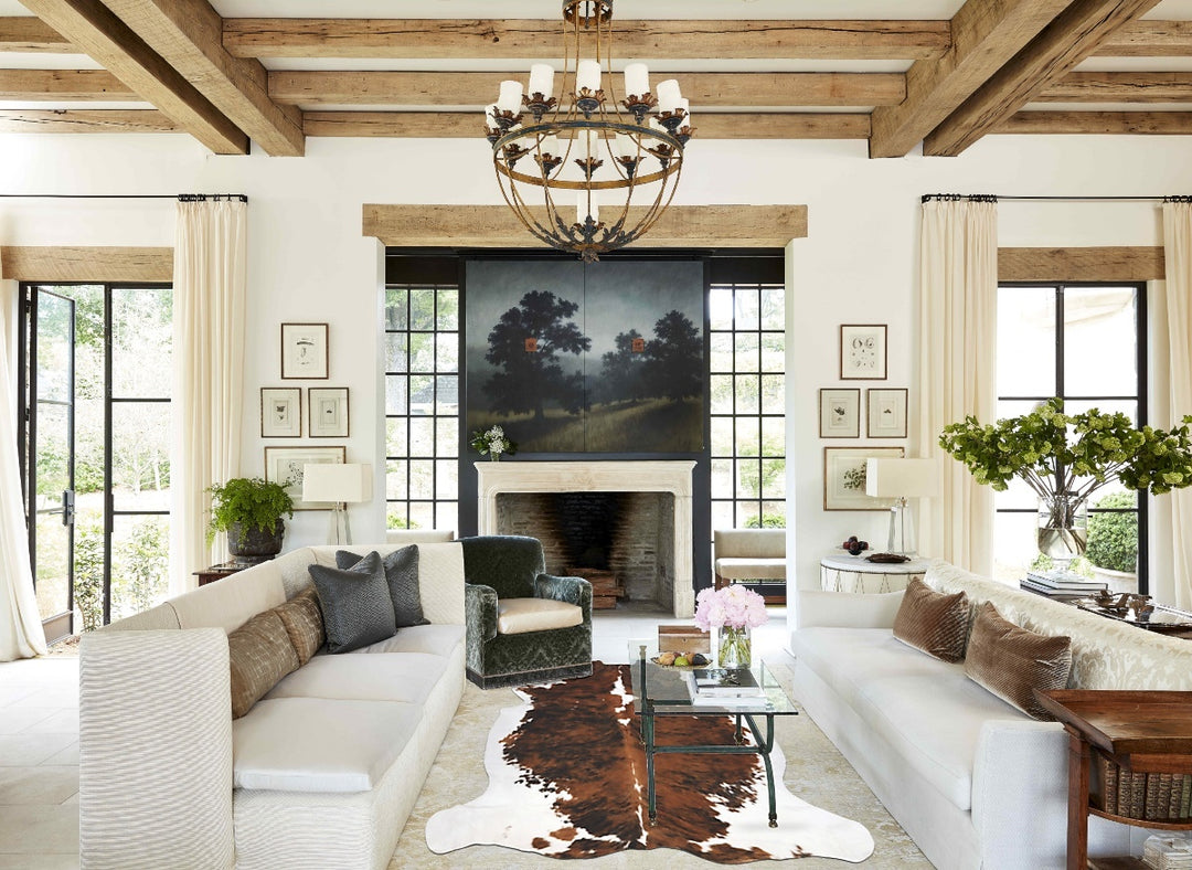 Tricolor X-Large European Cowhide Rug 6'8"H x 6'0"W #B12232 by Hudson 