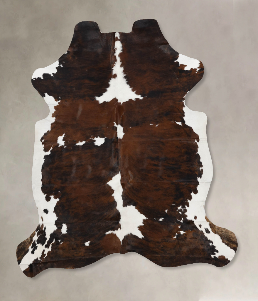 Tricolor X-Large European Cowhide Rug 6'10"H x 5'11"W #B12240 by Hudson Hides