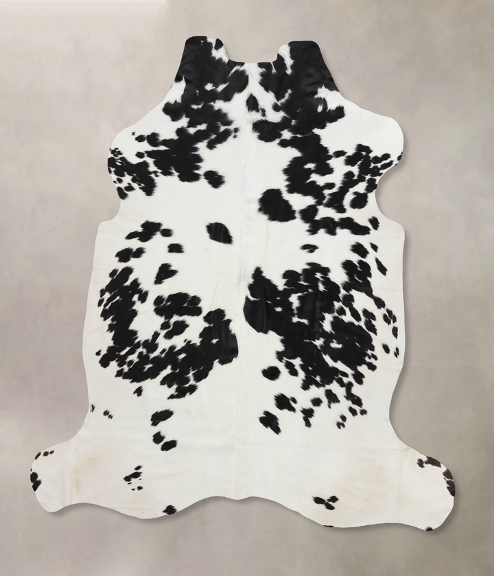 Black and White X-Large European Cowhide Rug 6'6"H x 6'3"W #B12257 by Hudson Hides