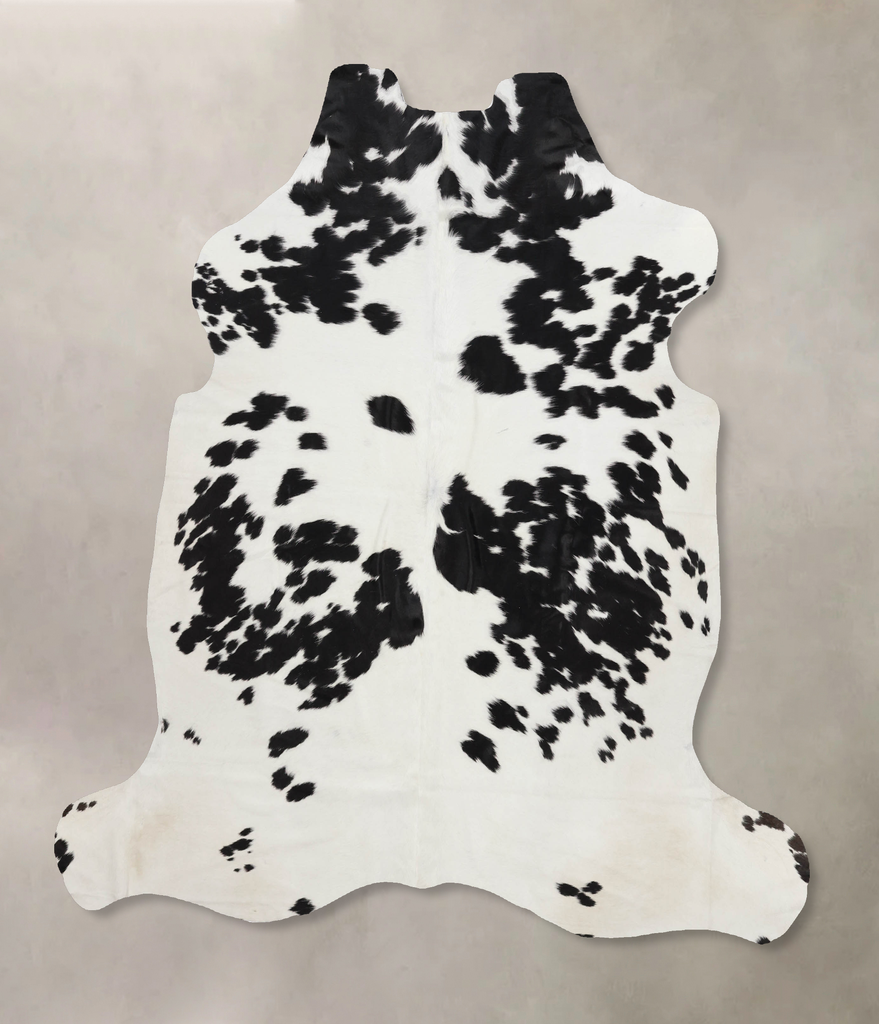 Black and White X-Large European Cowhide Rug 6'6"H x 6'3"W #B12257 by Hudson Hides