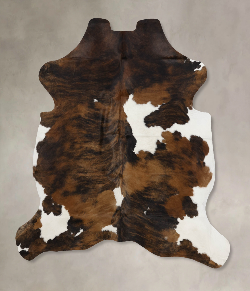 Tricolor X-Large European Cowhide Rug 6'11"H x 6'1"W #B12274 by Hudson Hides