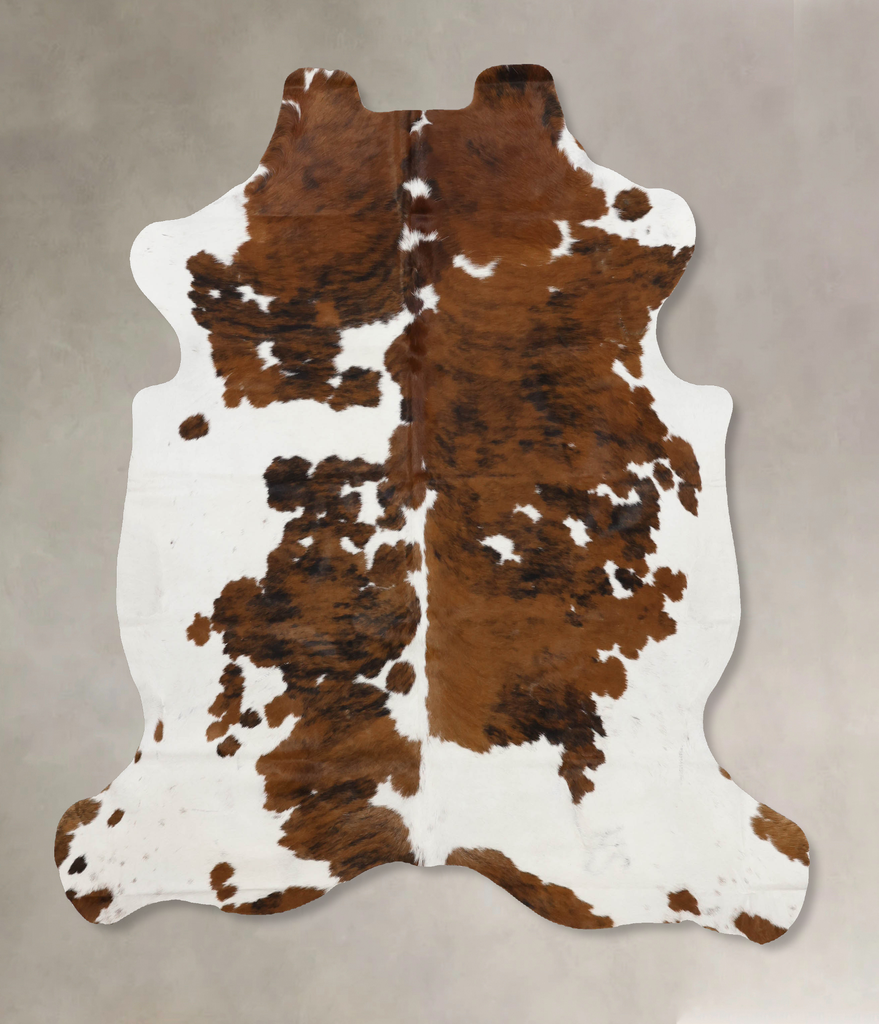 Tricolor X-Large European Cowhide Rug 6'10"H x 5'11"W #B12278 by Hudson Hides