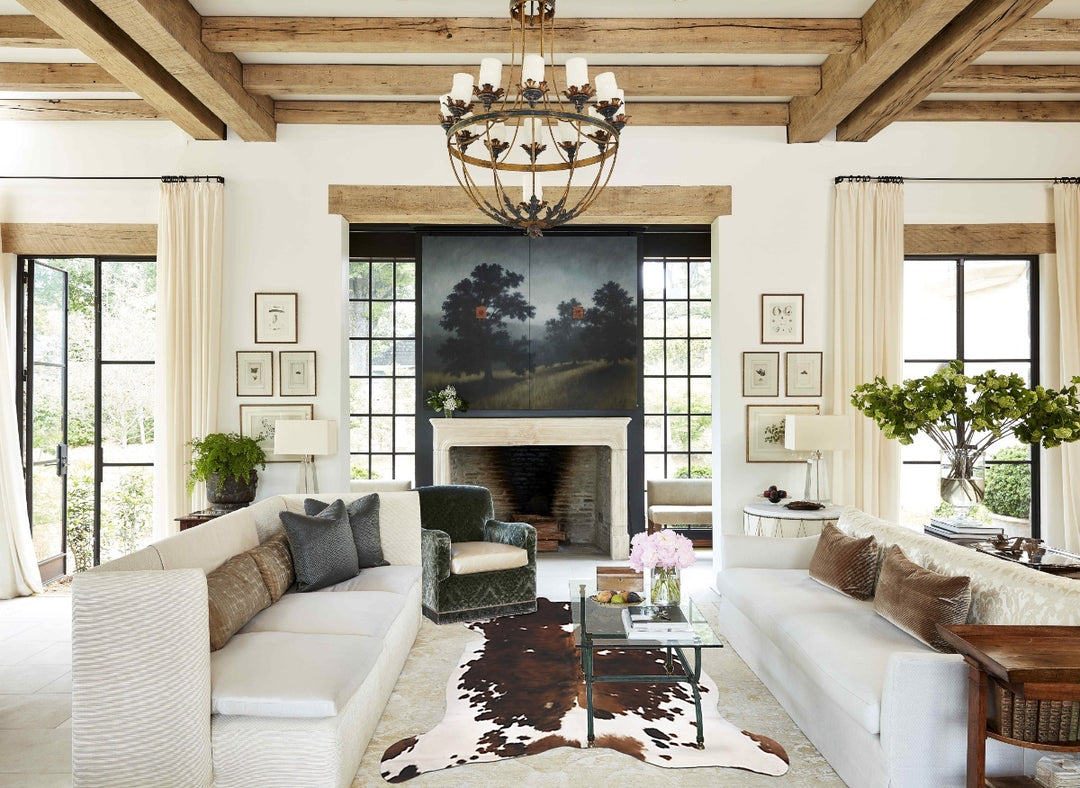 Tricolor X-Large European Cowhide Rug 6'11"H x 5'9"W #B12280 by Hudson