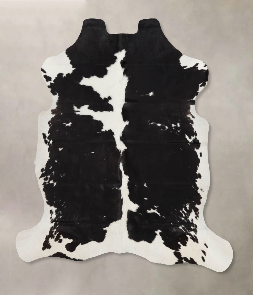 Black and White X-Large European Cowhide Rug 6'9"H x 6'2"W #B12283 by Hudson Hides