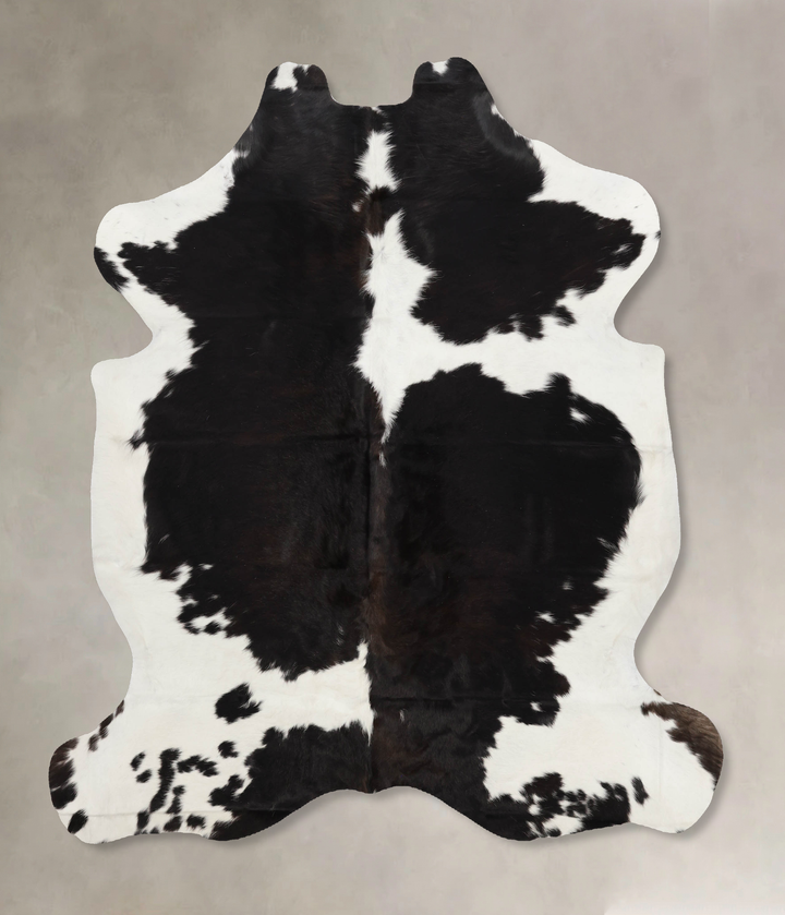 Black and White Large European Cowhide Rug 6'7"H x 5'8"W #B12290 by Hudson Hides