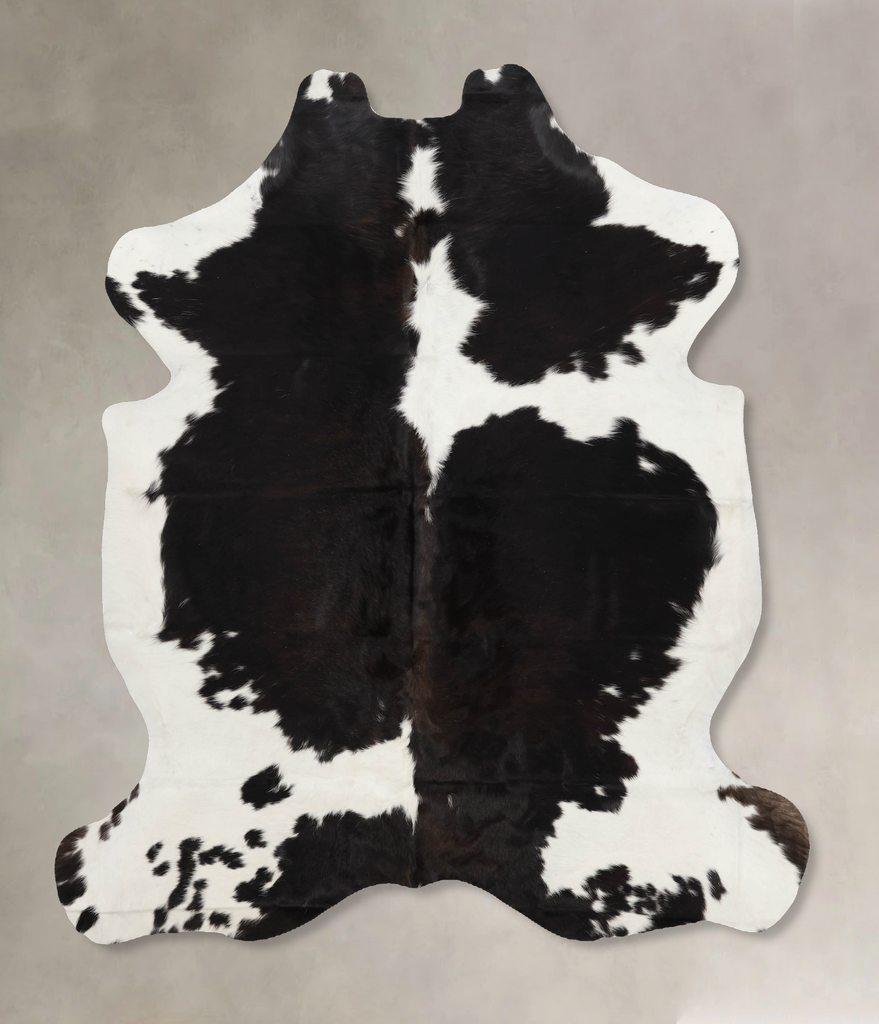 Black and White Large European Cowhide Rug 6'7"H x 5'8"W #B12290 by Hudson Hides