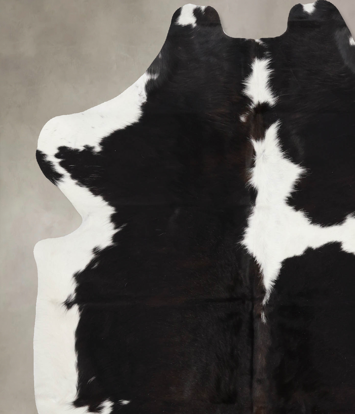 Black and White Large European Cowhide Rug 6'7"H x 5'8"W #B12290 by Hudson Hides