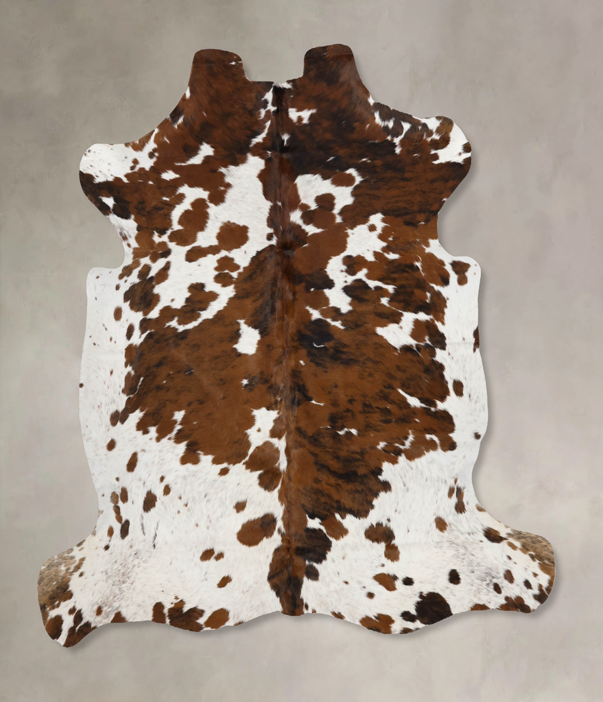 Tricolor X-Large European Cowhide Rug 6'9"H x 6'5"W #B12305 by Hudson Hides