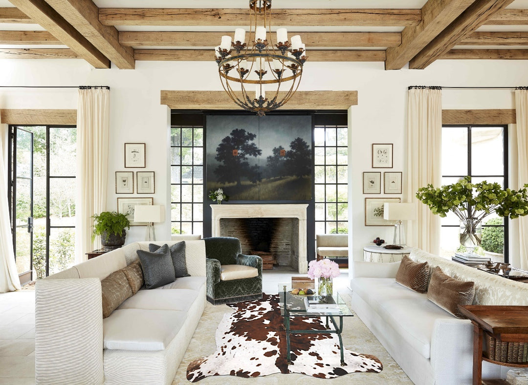 Tricolor X-Large European Cowhide Rug 6'9"H x 6'5"W #B12305 by Hudson 