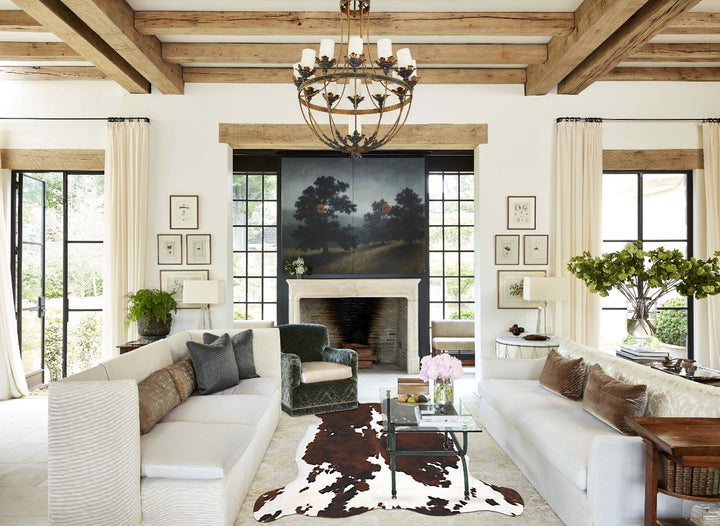 Tricolor X-Large European Cowhide Rug 6'9"H x 6'6"W #B12306 by Hudson Hides