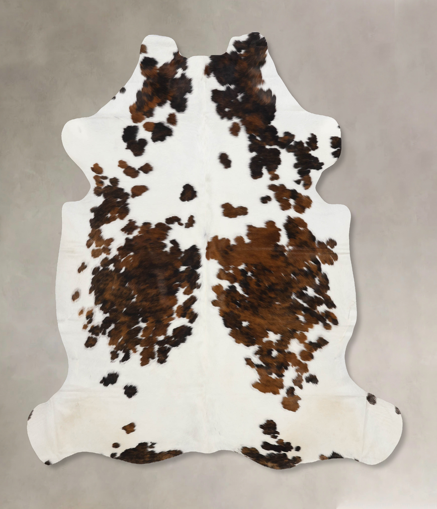 Tricolor X-Large European Cowhide Rug 6'9"H x 6'3"W #B12340 by Hudson Hides