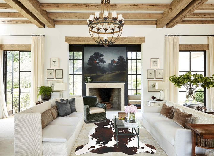 Tricolor X-Large European Cowhide Rug 6'7"H x 6'4"W #B12342 by Hudson Hides