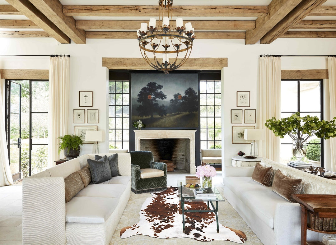 Tricolor X-Large European Cowhide Rug 6'8"H x 6'5"W #B12346 by Hudson 