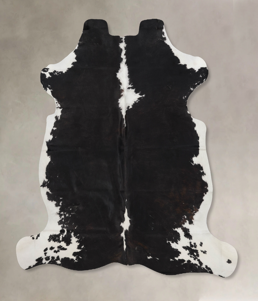 Black and White X-Large European Cowhide Rug 6'8"H x 6'2"W #B12353 by Hudson Hides