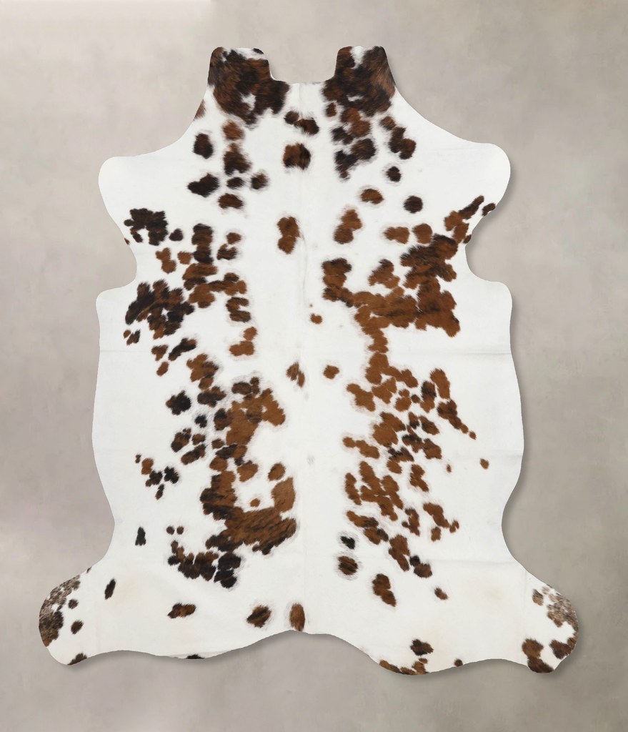 Tricolor Large European Cowhide Rug 6'3"H x 5'10"W #B12358 by Hudson Hides