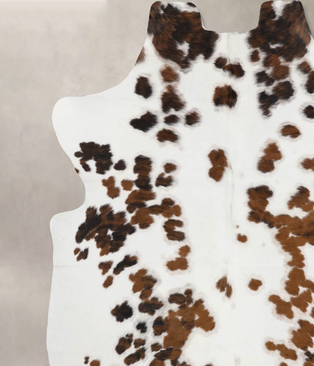 Tricolor Large European Cowhide Rug 6'3"H x 5'10"W #B12358 by Hudson H