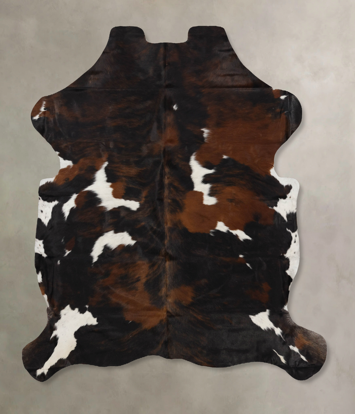 Tricolor X-Large European Cowhide Rug 6'11"H x 5'11"W #B12371 by Hudson Hides