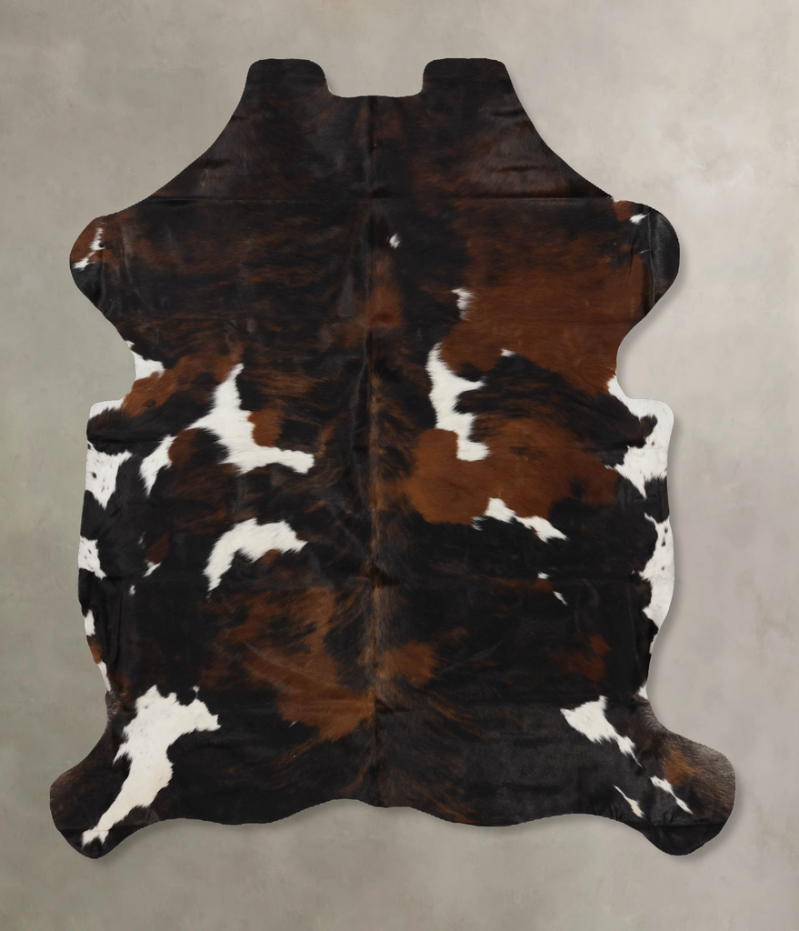 Tricolor X-Large European Cowhide Rug 6'11"H x 5'11"W #B12371 by Hudson Hides
