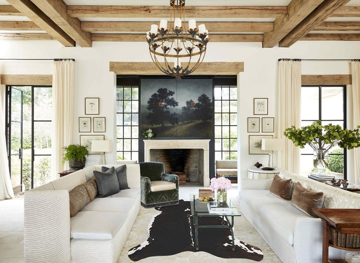 Tricolor Large European Cowhide Rug 6'8"H x 5'6"W #B12373 by Hudson Hides