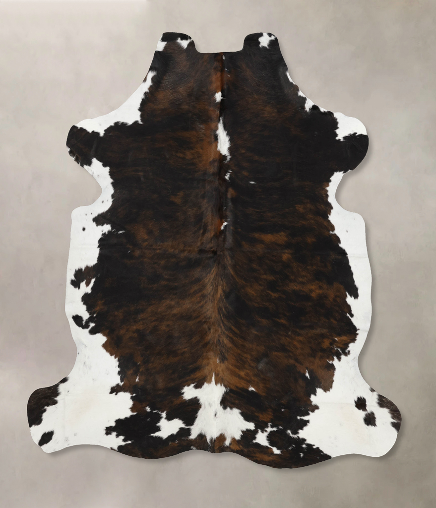 Tricolor X-Large European Cowhide Rug 6'8"H x 6'1"W #B12380 by Hudson Hides