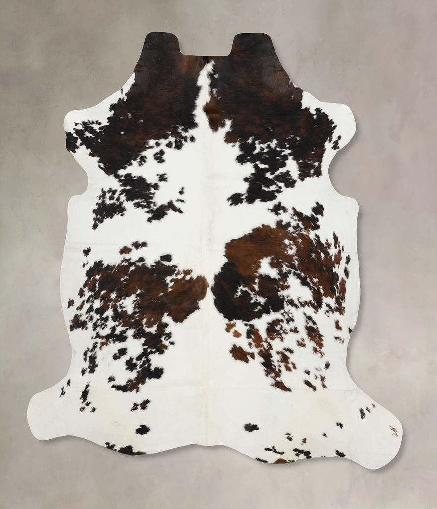 Tricolor X-Large European Cowhide Rug 6'9"H x 6'2"W #B12392 by Hudson Hides