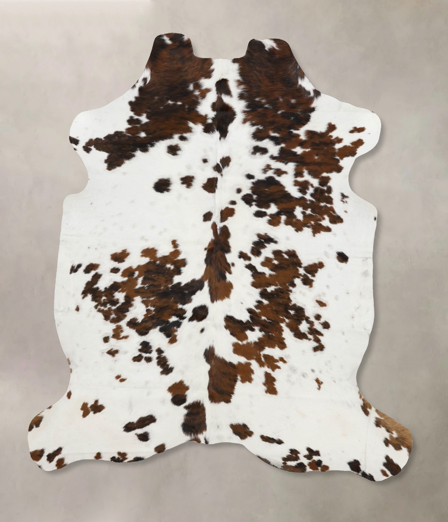 Tricolor Large European Cowhide Rug 6'10"H x 5'8"W #B12402 by Hudson Hides