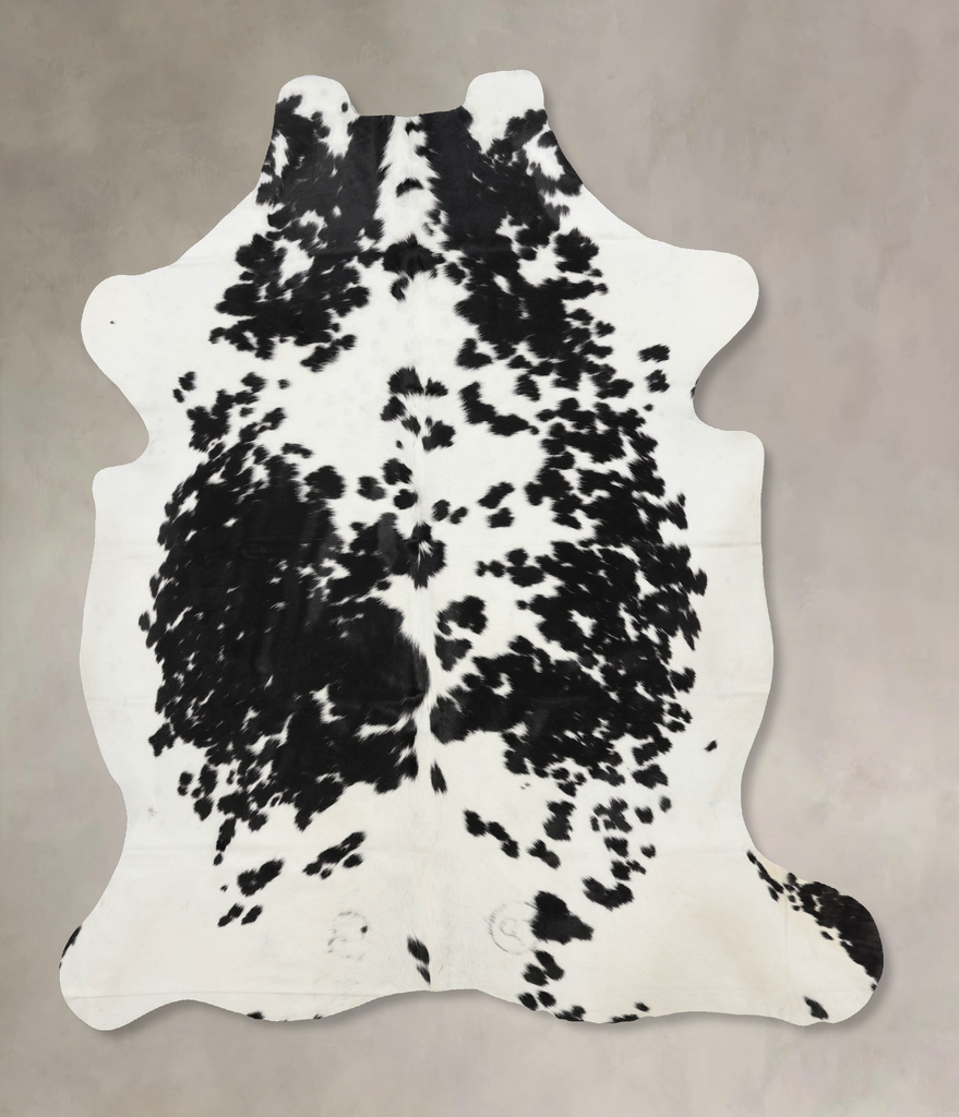 Black and White X-Large European Cowhide Rug 6'10"H x 6'0"W #B12408 by Hudson Hides