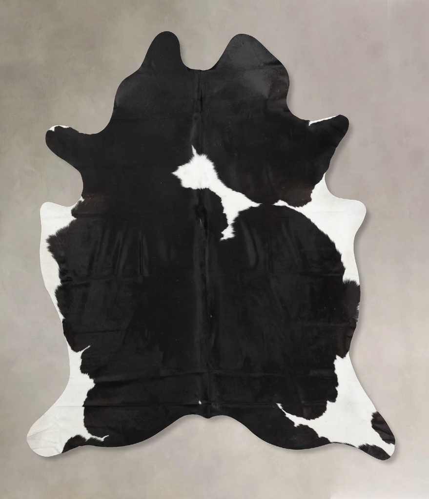 Black and White X-Large Brazilian Cowhide Rug 7'7"H x 6'2"W #B12444 by Hudson Hides