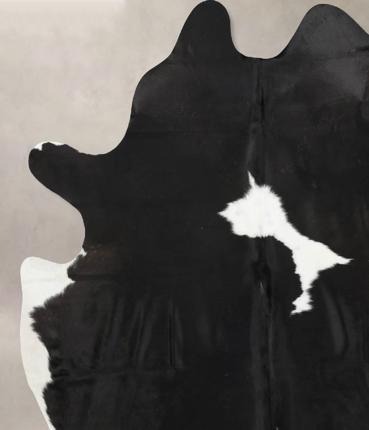 Black and White X-Large Brazilian Cowhide Rug 7'7"H x 6'2"W #B12444 by Hudson Hides
