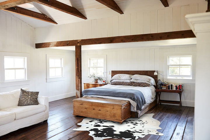 Black and White XX-Large Brazilian Cowhide Rug 8'5"H x 6'6"W #B12445 by Hudson Hides