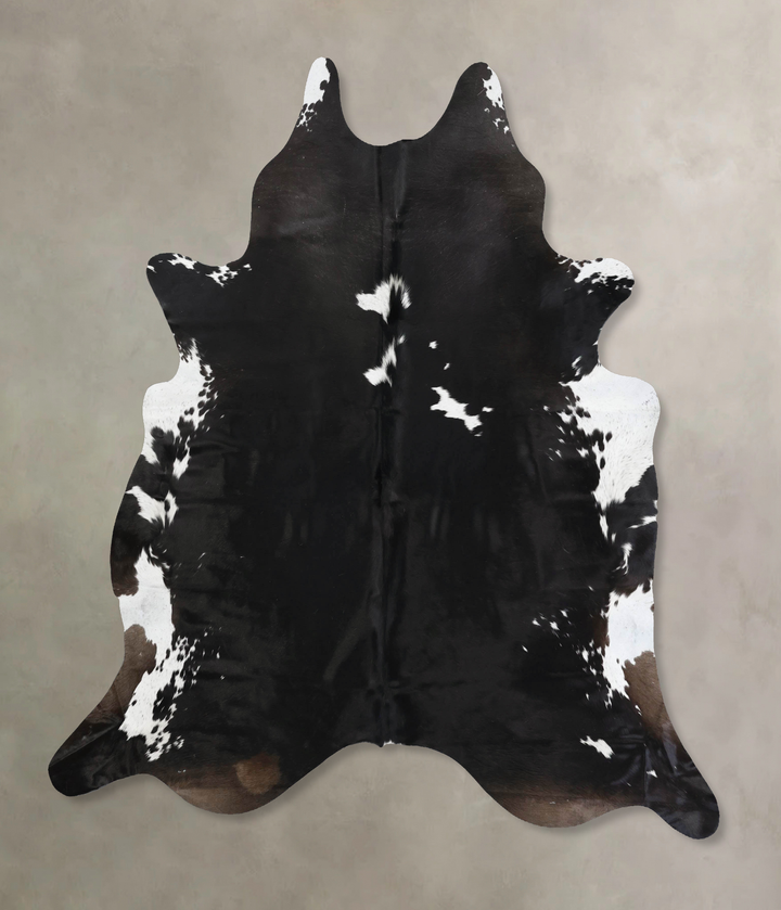 Black and White XX-Large Brazilian Cowhide Rug 7'7"H x 6'11"W #B12455 by Hudson Hides