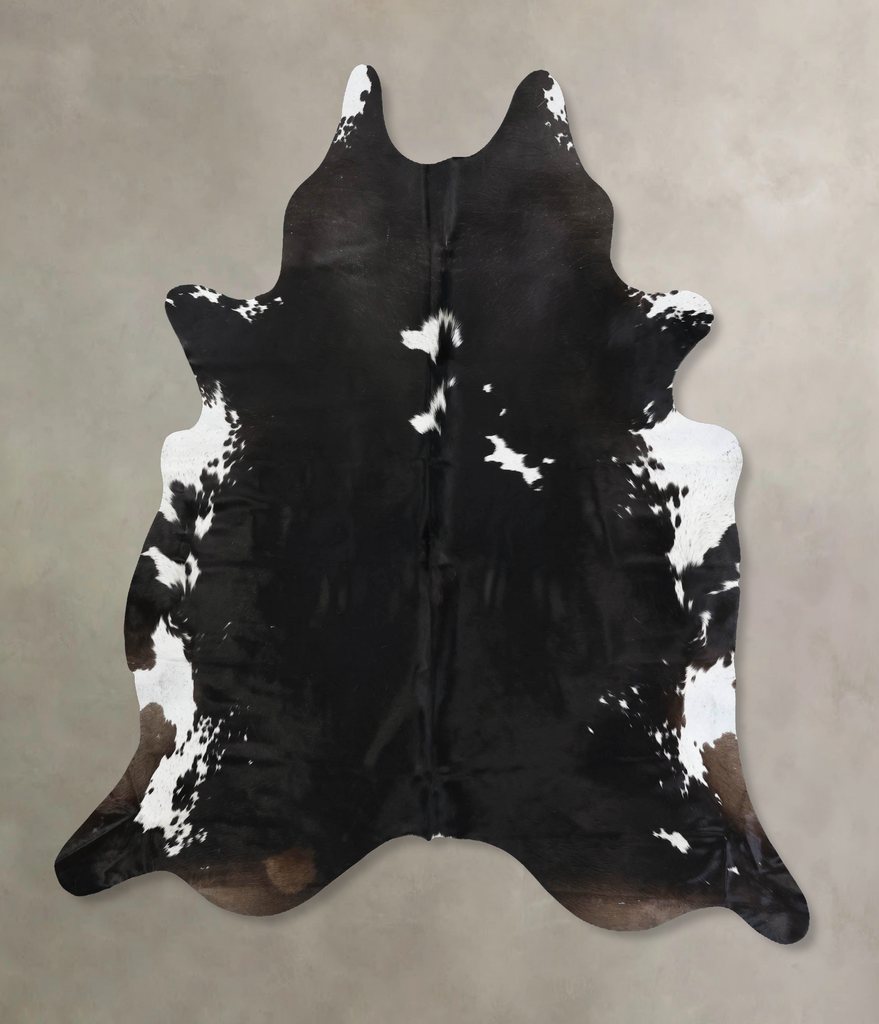 Black and White XX-Large Brazilian Cowhide Rug 7'7"H x 6'11"W #B12455 by Hudson Hides