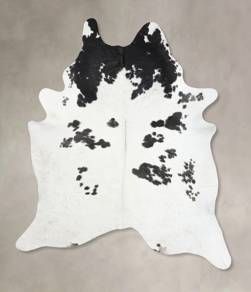 Black and White XX-Large Brazilian Cowhide Rug 9'8"H x 7'1"W #B12458 by Hudson Hides