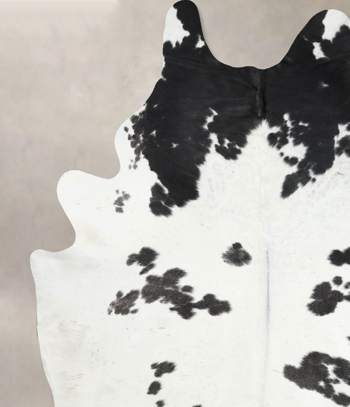 Black and White XX-Large Brazilian Cowhide Rug 9'8"H x 7'1"W #B12458 by Hudson Hides