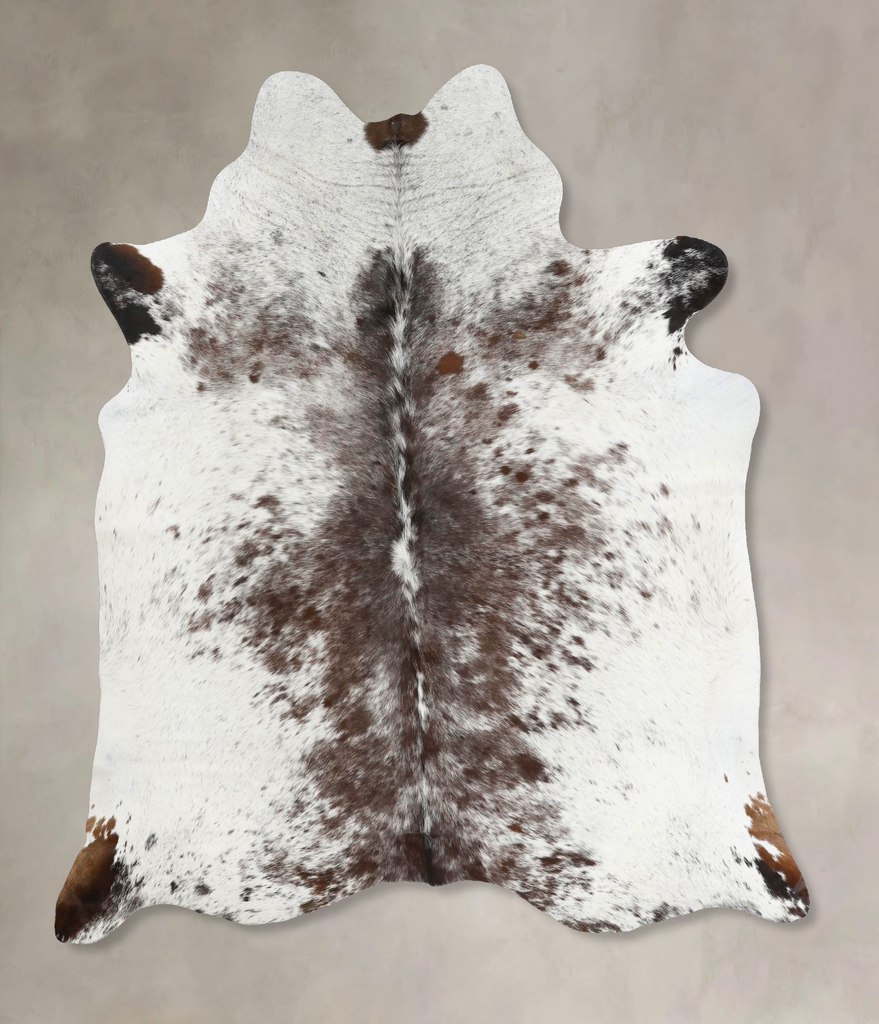 Salt and Pepper Brown X-Large Brazilian Cowhide Rug 7'6"H x 6'1"W #B12459 by Hudson Hides