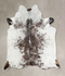 Salt and Pepper Brown X-Large Brazilian Cowhide Rug 7'6