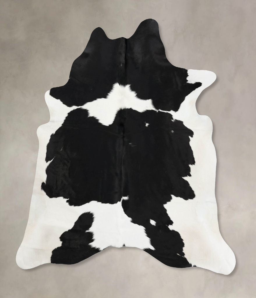 Black and White XX-Large Brazilian Cowhide Rug 7'6"H x 6'10"W #B12468 by Hudson Hides