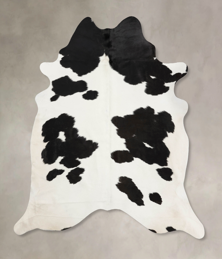Black and White XX-Large Brazilian Cowhide Rug 7'10"H x 6'11"W #B12469 by Hudson Hides