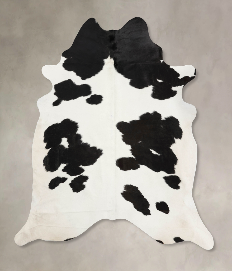 Black and White XX-Large Brazilian Cowhide Rug 7'10"H x 6'11"W #B12469 by Hudson Hides