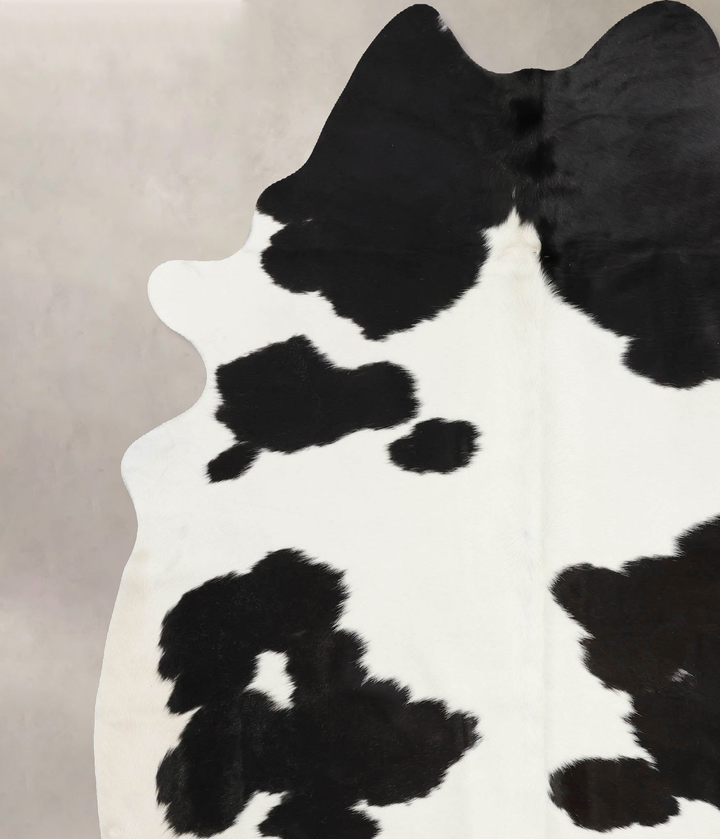 Black and White XX-Large Brazilian Cowhide Rug 7'10"H x 6'11"W #B12469 by Hudson Hides