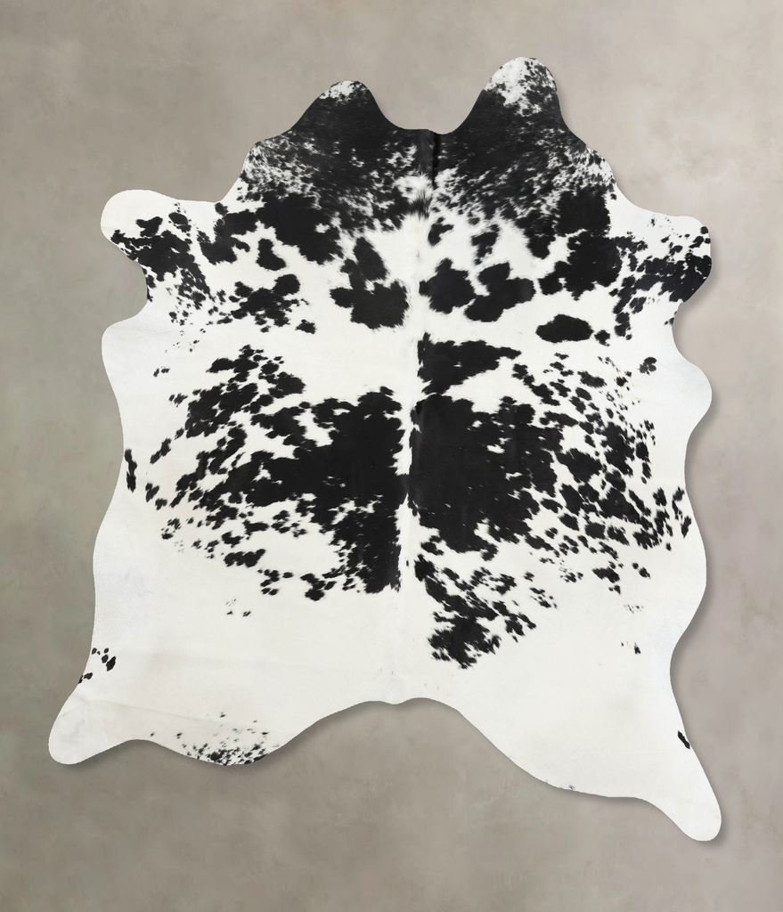 Black and White X-Large Brazilian Cowhide Rug 7'7"H x 6'2"W #B12470 by Hudson Hides