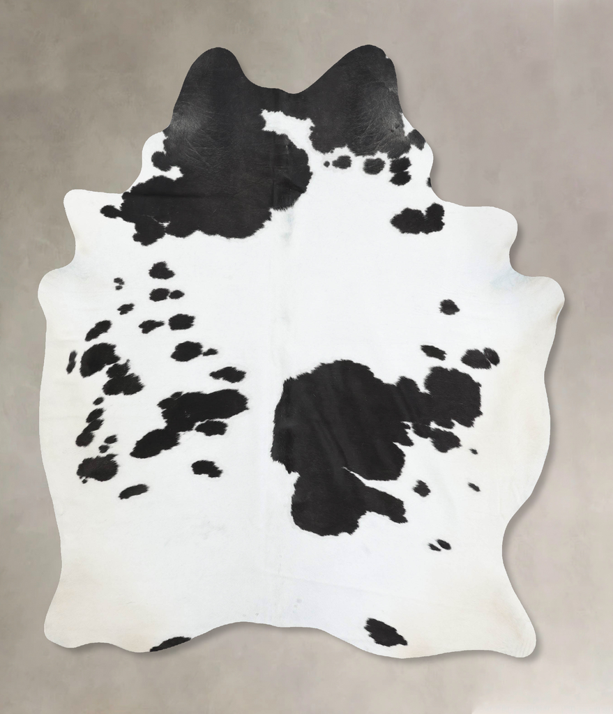 Black and White X-Large Brazilian Cowhide Rug 7'9"H x 6'1"W #B12474 by Hudson Hides