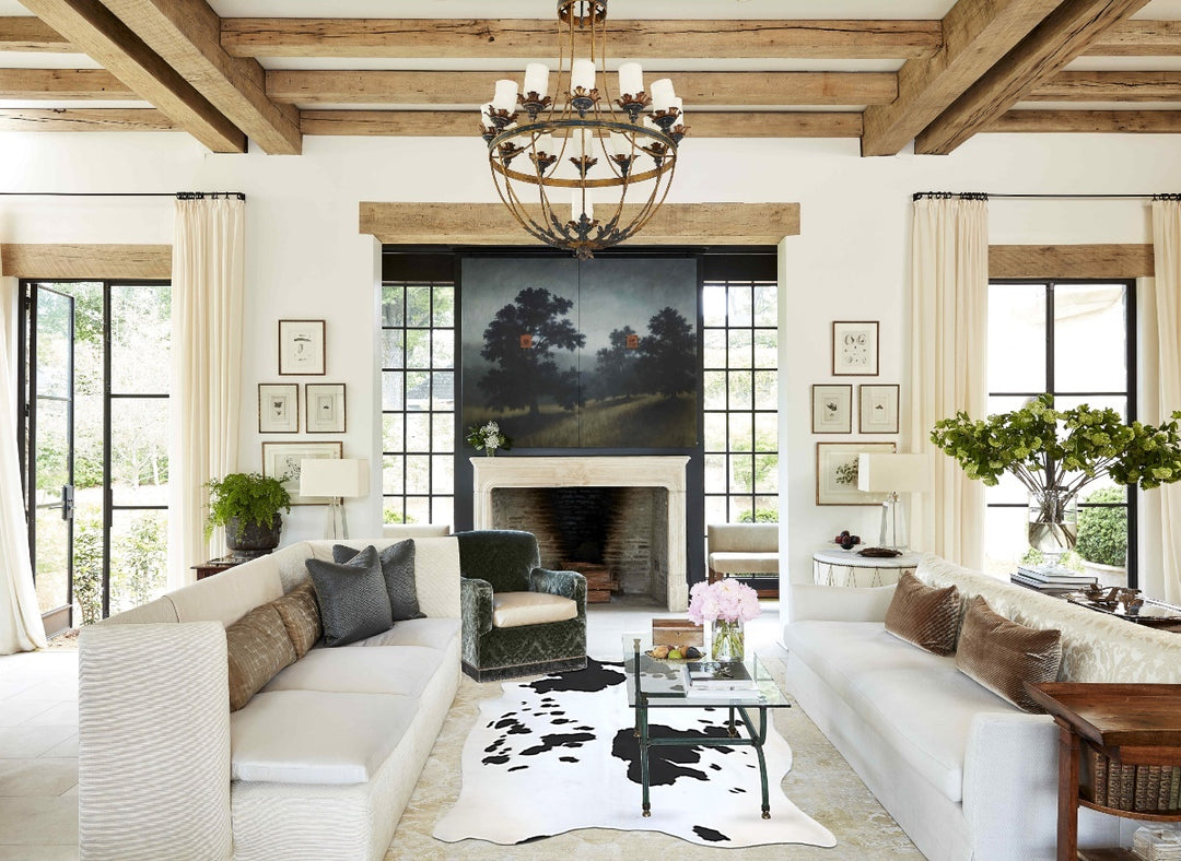 Black and White X-Large Brazilian Cowhide Rug 7'9"H x 6'1"W #B12474 by