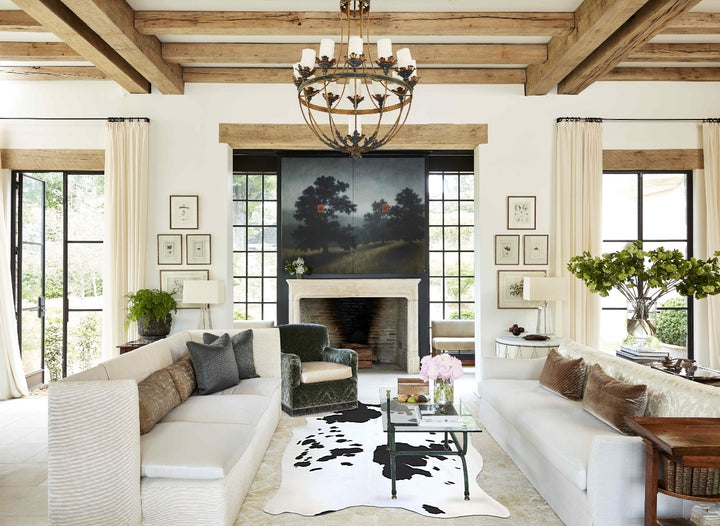 Black and White X-Large Brazilian Cowhide Rug 7'9"H x 6'1"W #B12474 by Hudson Hides
