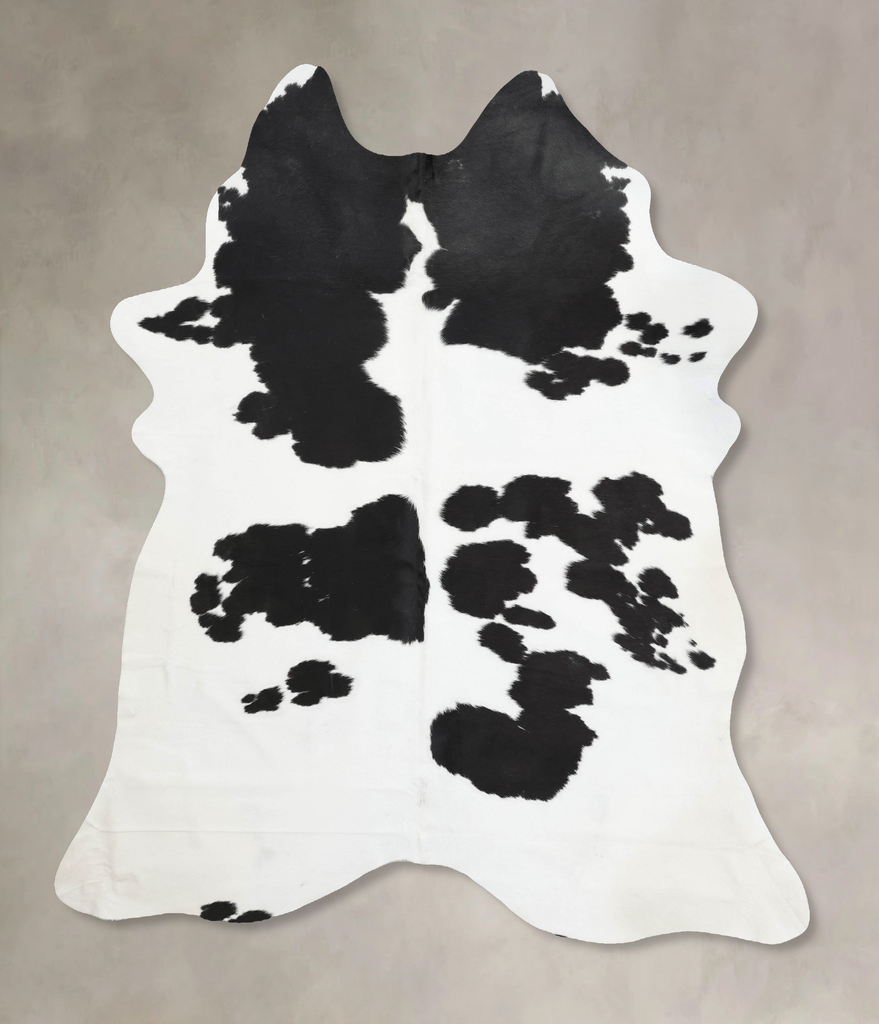 Black and White XX-Large Brazilian Cowhide Rug 8'6"H x 6'9"W #B12481 by Hudson Hides